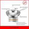 maxcook 30cm 304 Stainless Steel Stir-fry Wok
