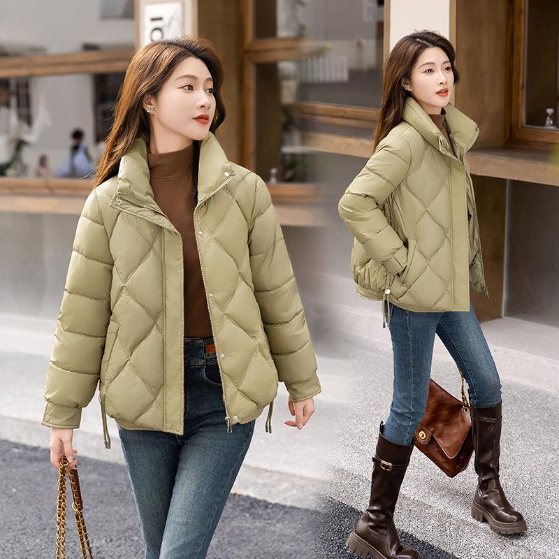 Short down cotton jacket women's autumn and winter 2025 new loose plus size stand-up collar thickened warm cotton jacket padded jacket jacket