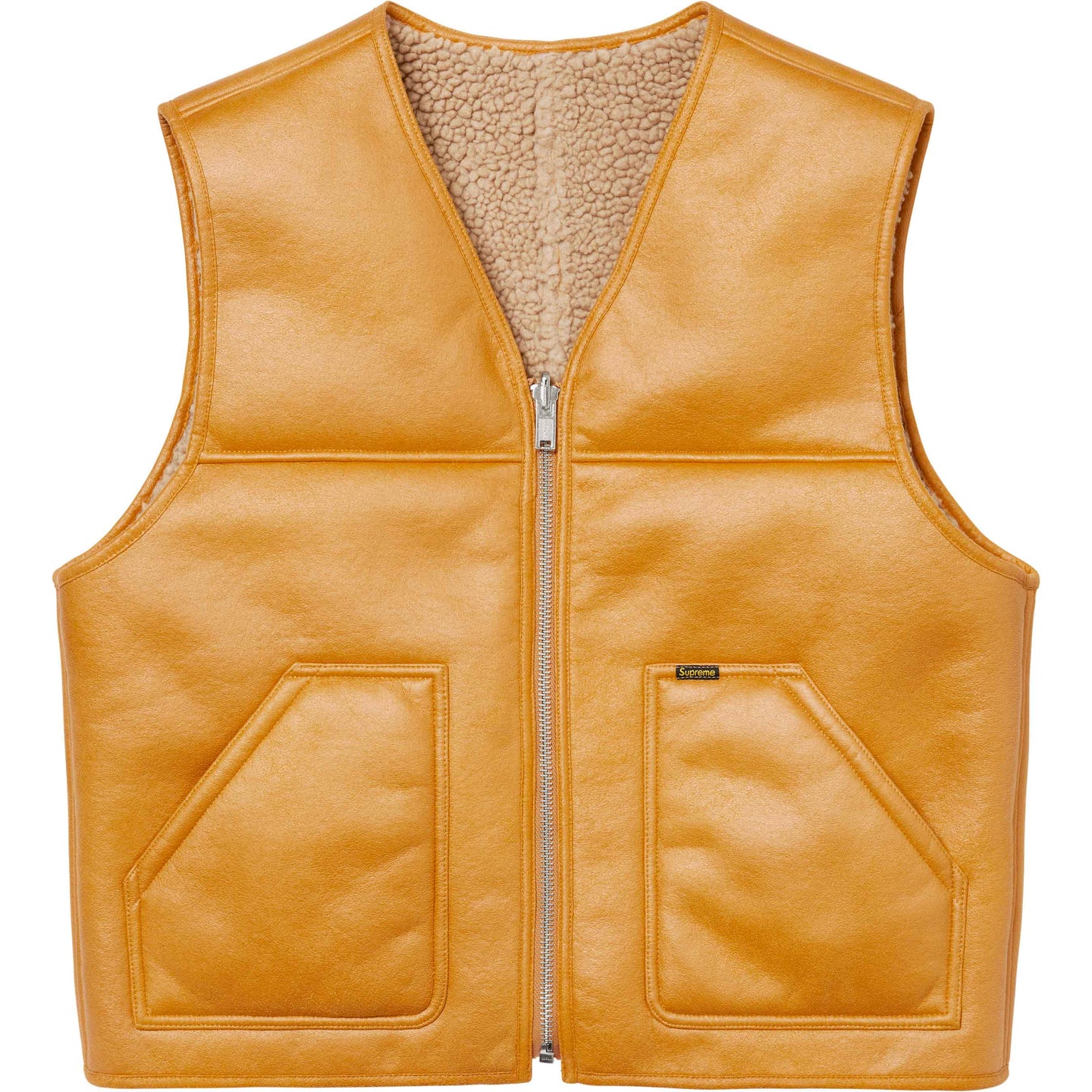 Supreme Reversible Faux Shearling Work Vest