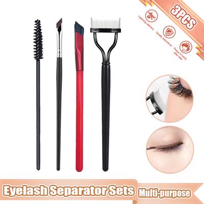 3Pcs Eyelash Curler Eyelash Separator Foldable Metal Eyelash Brush Comb Blade Eyeliner Brush Eye Cosmetic Eyelashes Tools