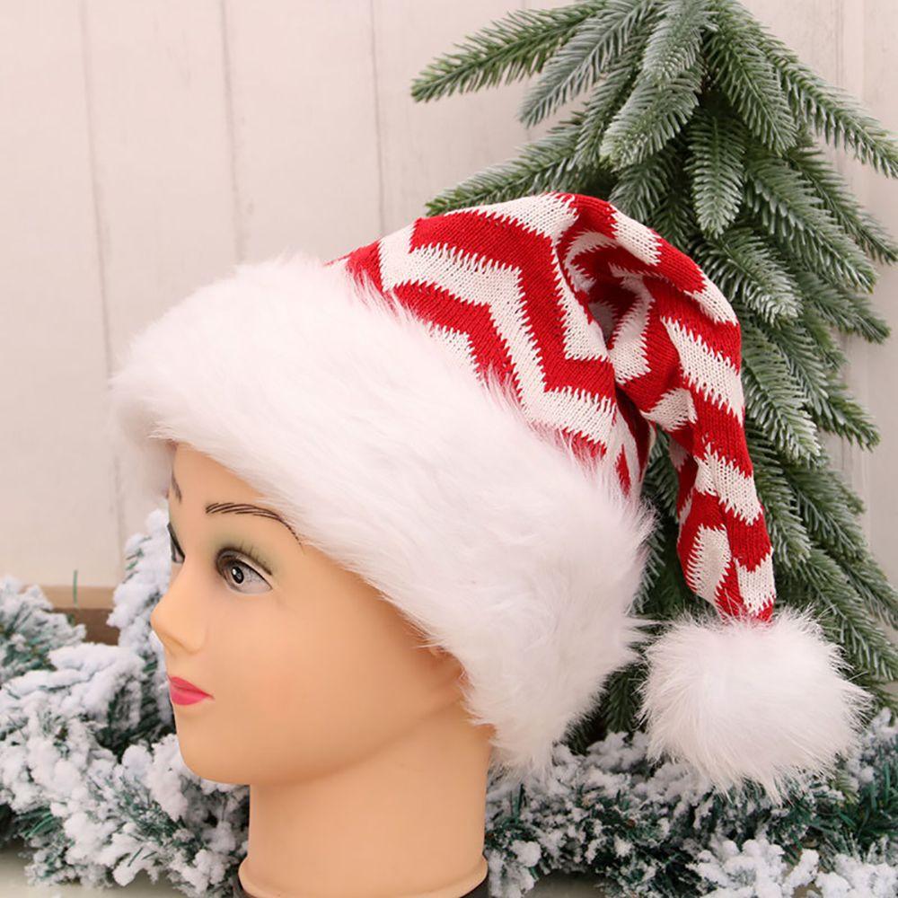 Cute Korean Plush Plaid Kids Adult Snowflake Children Hat Warm Cap Christmas Hat Santa Claus Hat