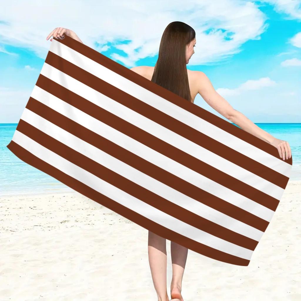 Striped Beach Towel Microfiber Quick-Drying Absorbent Beach Towel Striped Beach Towel