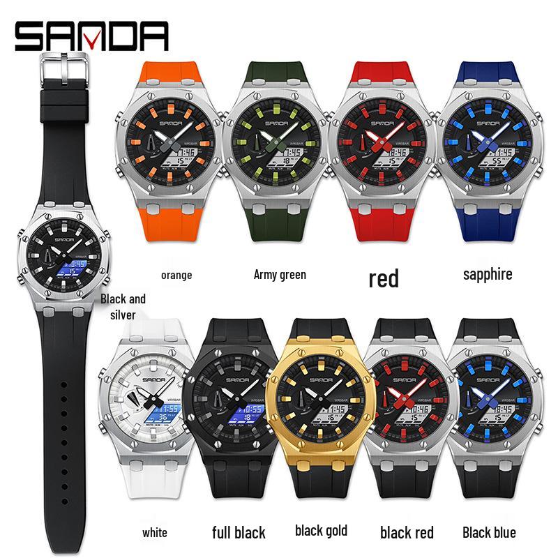 Sanda Octagonal Multifunctional Luminous Waterproof Men's Watch