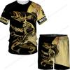 3D Fishing Printed Men's Casual Loose Tees/Trosuers/Suits Spring Summer Oversized Harajuku Funny Graphic Top Shorts Clothing Set
