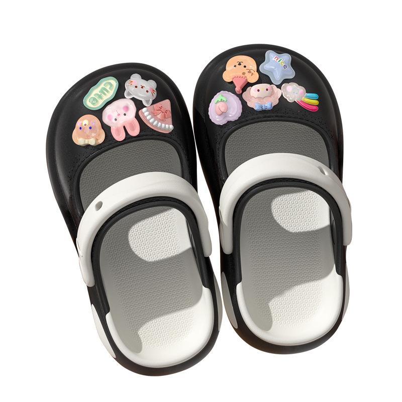 Children's Summer Cartoon Cute Girls' Outdoor Closed-Toe Non-Slip Soft Sole Beach Clogs for Kids and Babies