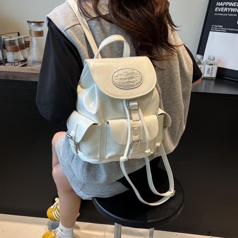 Backpack Bag Women's New Trendy Fashion College Style Backpack Versatile Large Capacity Bucket Bag Travel Bag