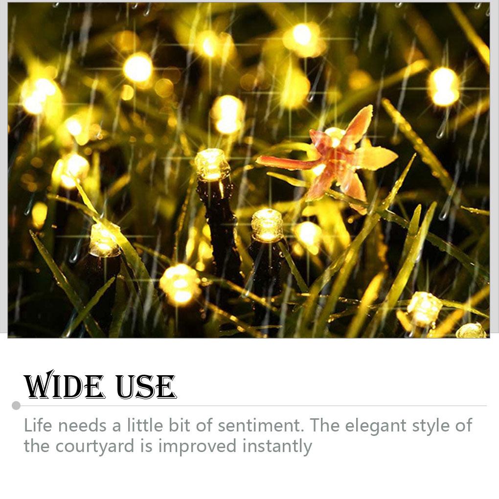 Solarne Lampki Sznurkowe Lampy Nocne Festiwalowe Wodoodporne Oświetlenie Dekoracyjne Bar Okno Tło Ogród Trawnik Drzewa Dekoracja