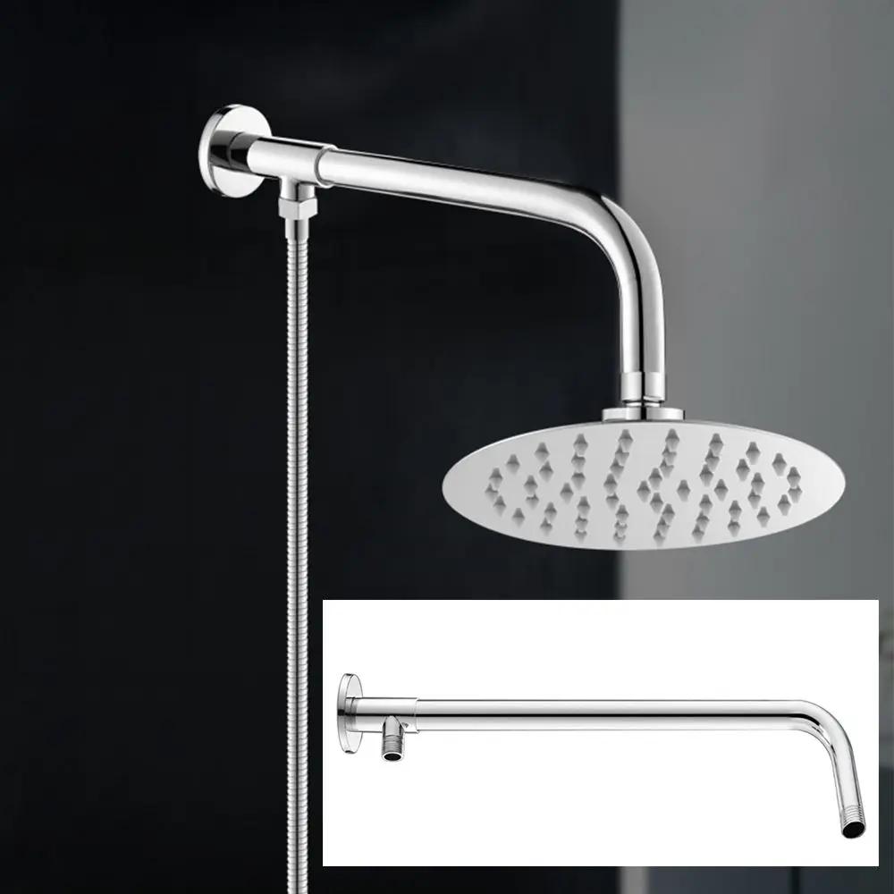 Stainless Steel with Base Home Wall Mounted Shower Head Extension Pipe Shower Extension Arm Sprinkler Head Rod