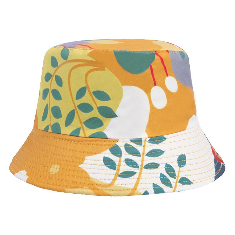 New Summer Women's Sunscreen Breathable Sun Hat Tie-dye Floral Print Bucket Hat Outdoor Sports Casual Fashion Sunshade Basin Cap
