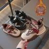 2025 Winter Fleece-Lined Leather Sports Shoes for Kids: Warm, Double Cotton, Unisex Boys & Girls 'Dad' Style, Popular Sale