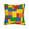 Pillow Case Vertical Primary Color Building Blocks Pattern Graphic Pillow Cover For Bedroom Home Decor Cute Funny Pillowcases