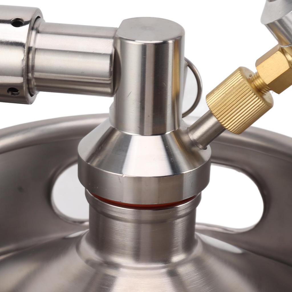 5L Mini Stainless Steel Keg Pressurized Stainless Steel Home Keg Kit System with Adjustable Faucet 150PSI Gauge