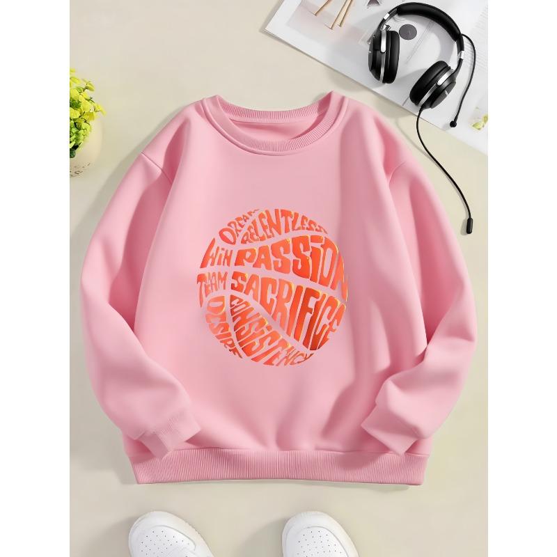 Kids Sweatshirt, Crew Neck Sweatshirt with Fashion Print, Halloween Christmas Football Accessories, Trendy Top,Soft Cotton Sweatshirt