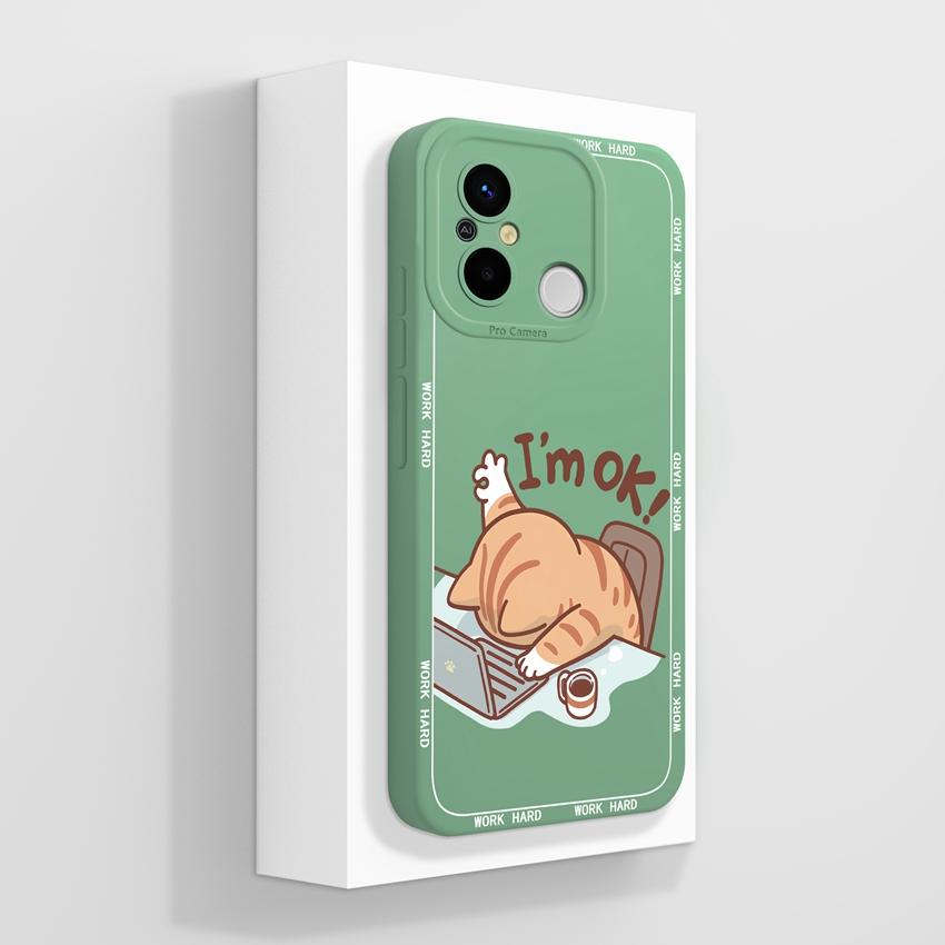 For Redmi 12C 13C 14C 10C 13R 14R 11A 15A Cute Cartoon Cat Phone Cover Liquid Silicone High Quality Anti Slip Durable Protective Case For Redmi Casing