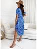 European & American Style Women's Printed Cinched Waist Swing Dress