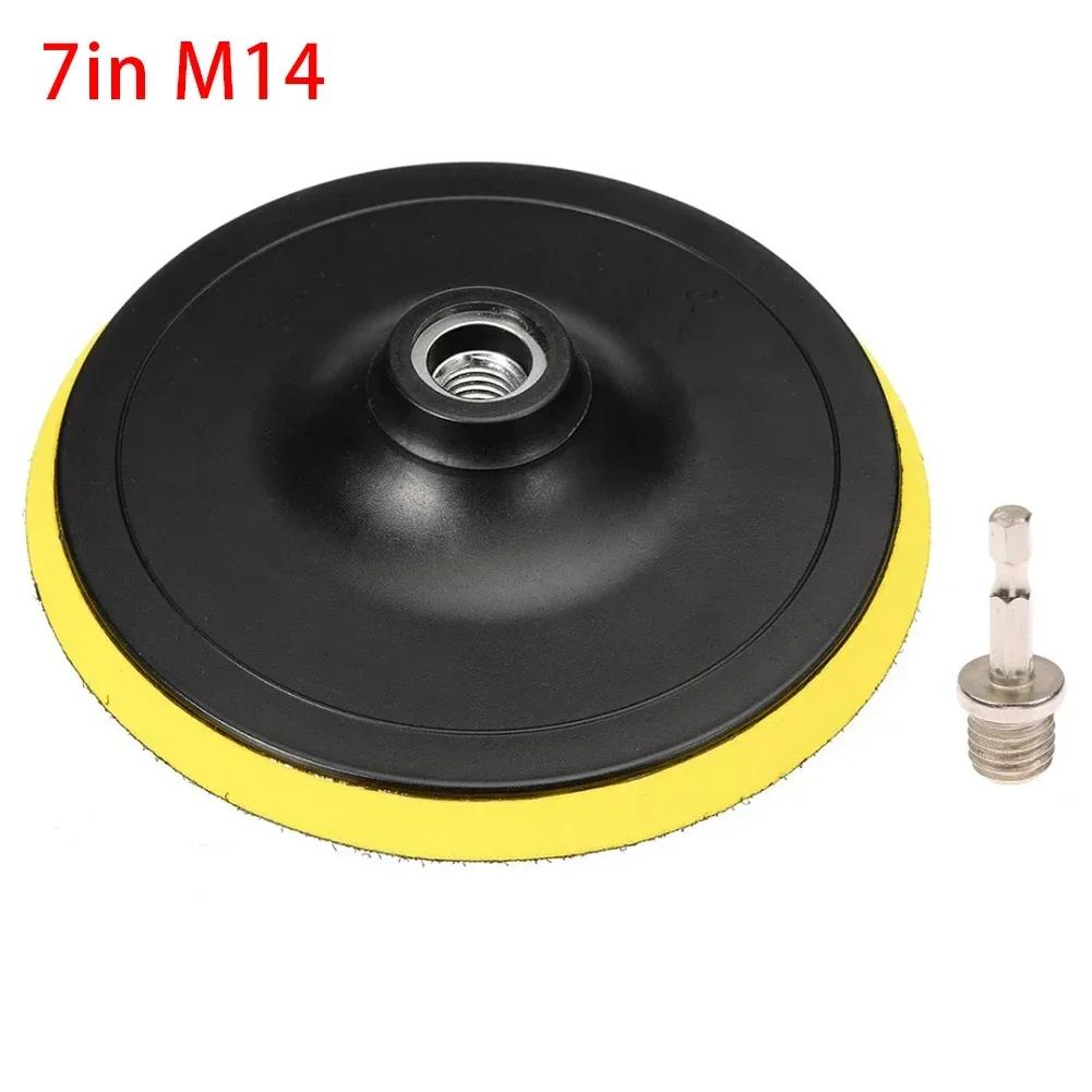 Sanding Pad With M10/M14 Drill Adapter 3/4/5/6/7in For Buffing Cleaning Metal Glass Ceramic Grinders Polishing Power Tool Part