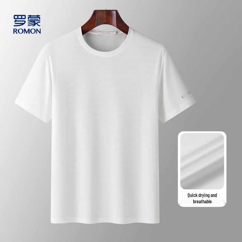 Romon Men s Quick-Dry Breathable Round Neck Short Sleeve T-Shirt 3XL