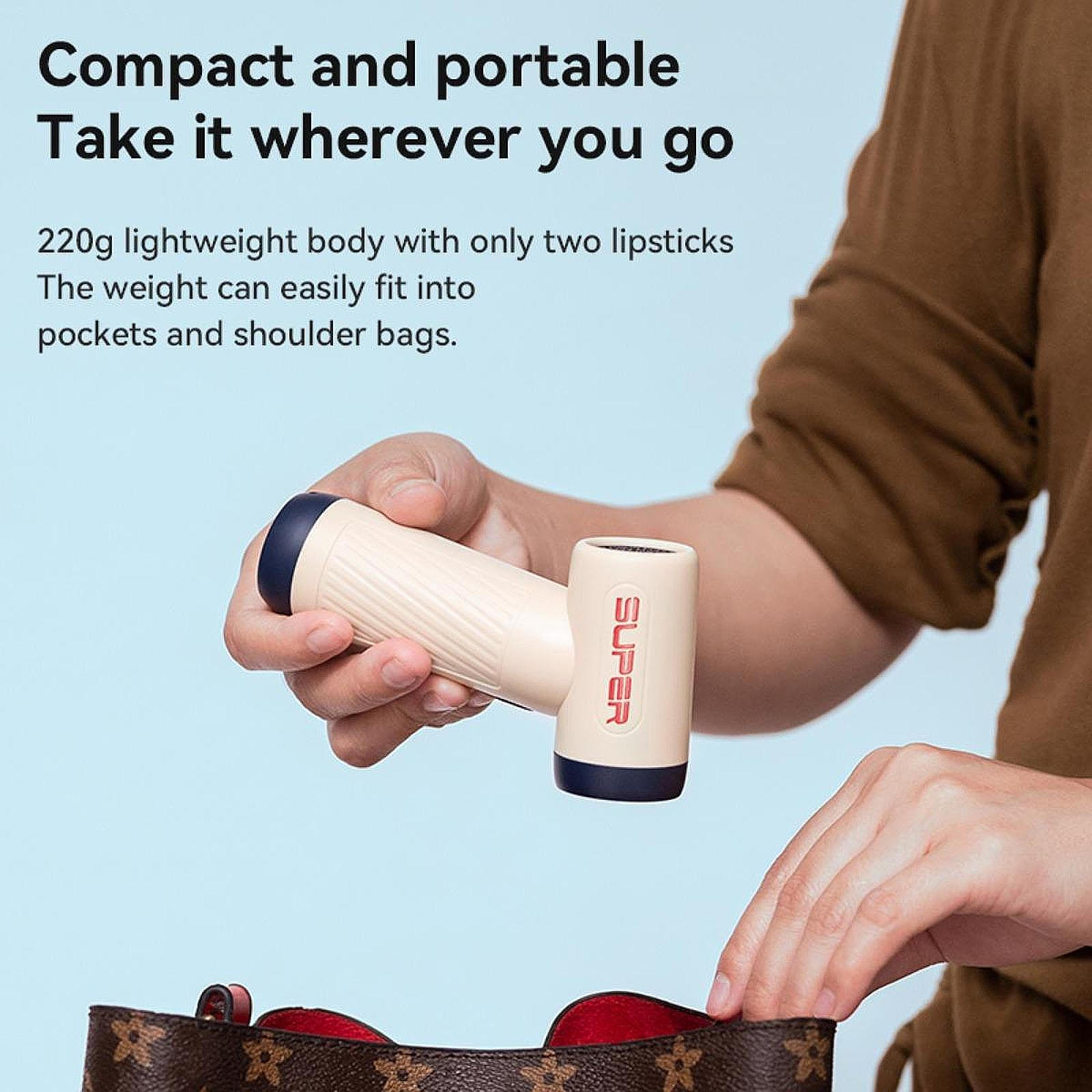 

Компактный фен для использования в дороге с функцией холодного воздуха и регулируемыми уровнями потока воздуха синий