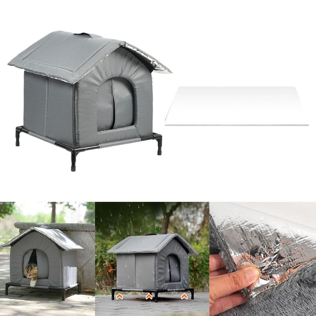 Outdoor Cat Tent Insulated Winter Shelter Waterproof Windproof Pet House for Stray Cats Backyard