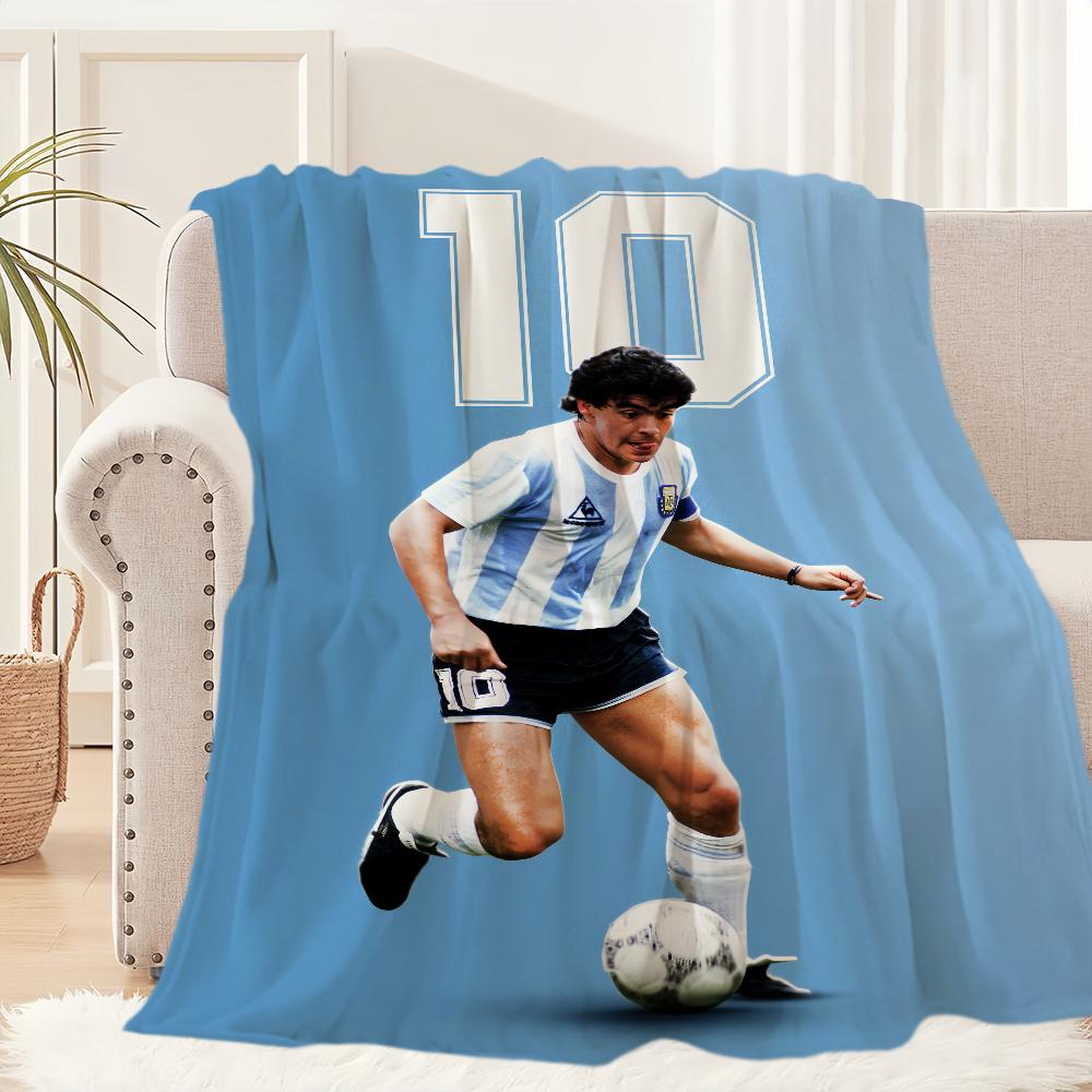 Football Player Blanket Plush Nap Sofa rug D-DiegoS for Living Room Office Bedroom M-MaradonaS Birthday Home Travel Kid Gifts