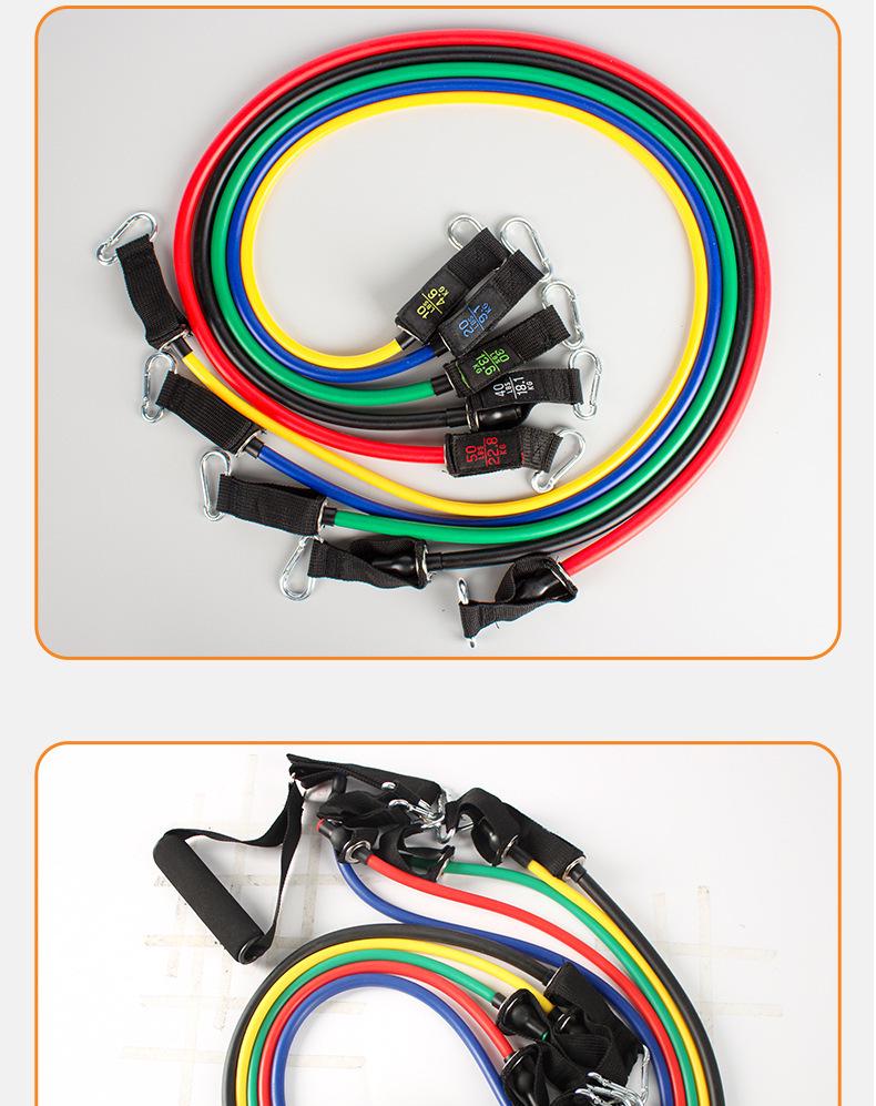 11-Piece Adjustable Multifunctional Resistance Band Set for Latissimus Dorsi Exercise and Training