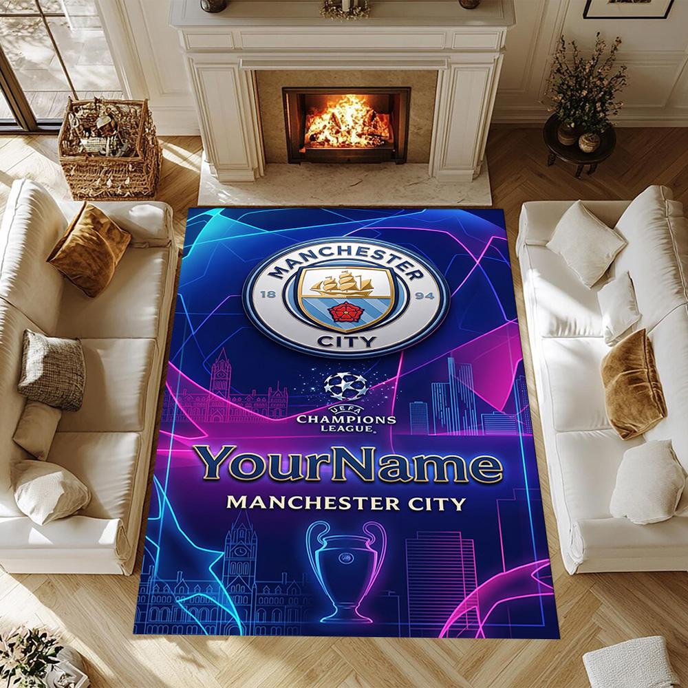 Manchester-stad (19) Personaliseer uw naamkleed, bureaustoelkussen, cadeau voor thuis, slaapkamer, woonkamer.