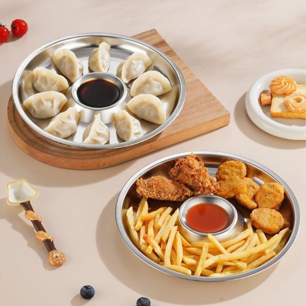 Circular Shape Snack Plate Drop-proof French Fries Plate Kitchen Gadgets Food Serving Tray  Bar