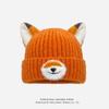 Cute Fox Nick Surrounding Animation Cartoon Knitted Hat Female Autumn and Winter Warm Versatile Face Small Wool Hat Tide