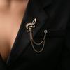 British Style Cross Brooch Personalized Court Style Music Note Men'S Accessories Double Chain Brooch