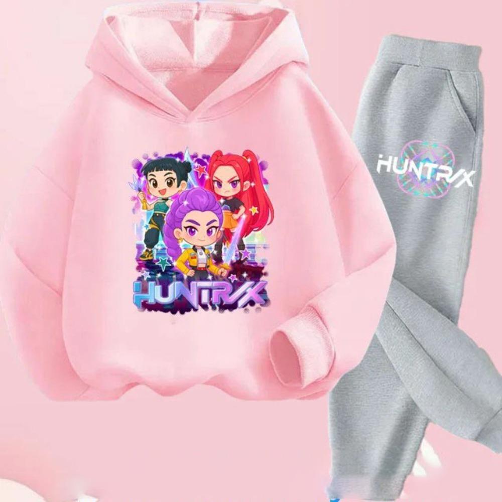 KPop Demon Hunters Printed Children's Clothing Y2K Hoodies+Pants Sports Sets KPop Demon Hunters Korean  Hoody Suit