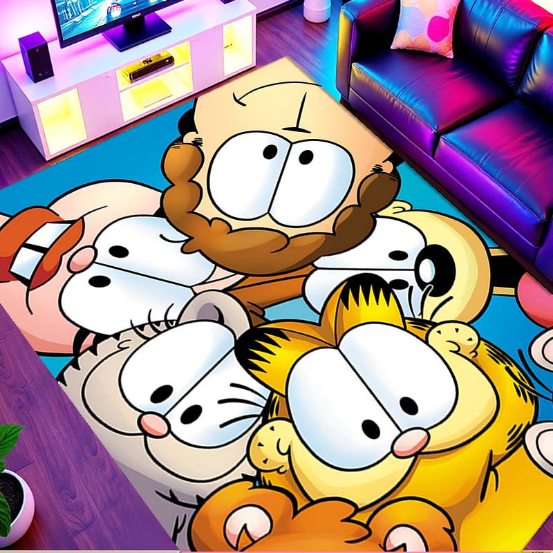 Garfield Print Rug, Washable Floor Carpet, For Entryway Dorm Laundry Room Office Study, Home Decor Birthday Christmas Gift