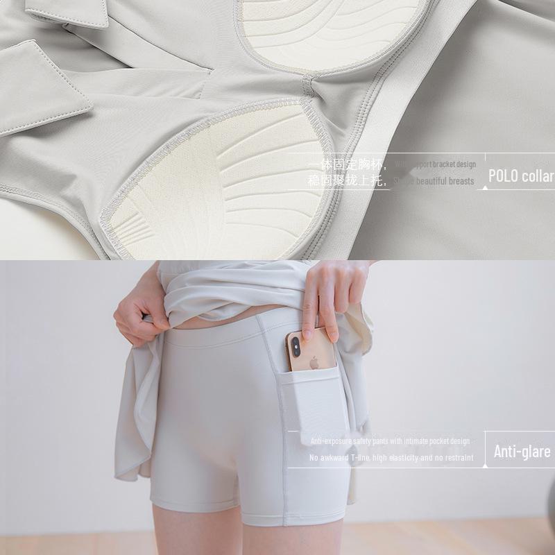 Women's 2025 Autumn High-End Sports Polo Dress: Badminton, Tennis, Golf Casual Skirt