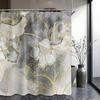 Schwarz und Grau Duschvorhang Grau Weiß und Gold Abstrakt Floral Duschvorhänge für Badezimmer Dekor Set, Wasserdichtes Gewebe mit