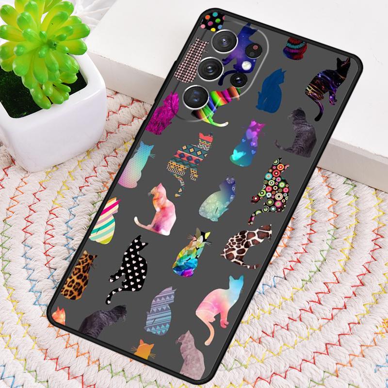 Space Happy Cats TPU Phone Case For Samsung Galaxy Note 10 Pro S26 S25 S24 S23 S22 Ultra Plus S21 FE S20 Shockproof Cover