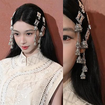 [J] Elegant Silver Tassels Hair Clip Handmade Hairpiece Alloy Texture Long Tassels Hair Accessories