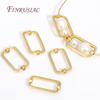 18K Gold Plated Oval Frame Beads Spacer Connectors Through Hole Bead Spacer Beads For DIY Beading Jewelry Making Supplies