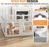 YODOLLA Acrylic Puppy Pen Indoor Dog Playpen 12 Panels 154 x 154 x 60cm