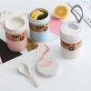 Mini Portable Practical Reusable Breakfast Soup Cup for Students Wheat Straw Sealed Coffee Cups Food Storage Container Drinkware