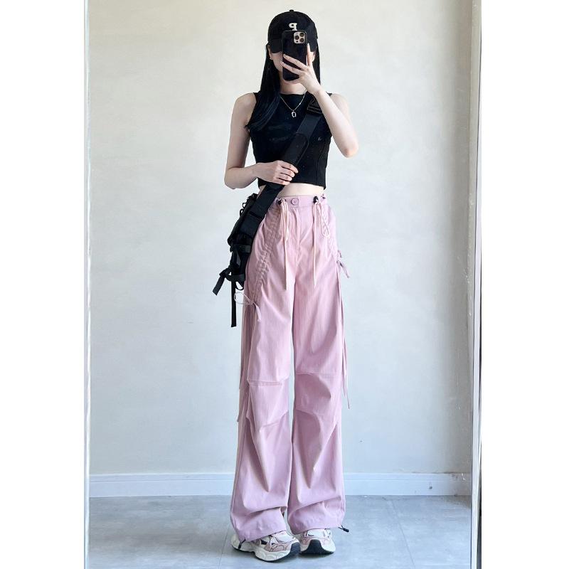 Casual Arbeitshosen für Damen im Frühling und Sommer Neues Fallschirm-Weitbein-Design Vielseitige Hosen