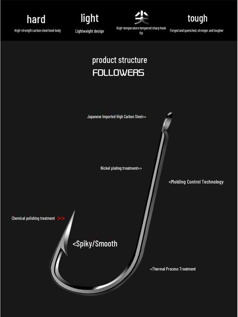 Tuna Mouth Hand-Tied Double Hook Leader for Carp and Small Fish with Black Sleeve