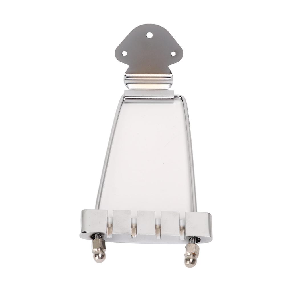 4 String Guitar Talipiece Metal Silver Burr Free Guitar Tailpiece Bridge for Replacement