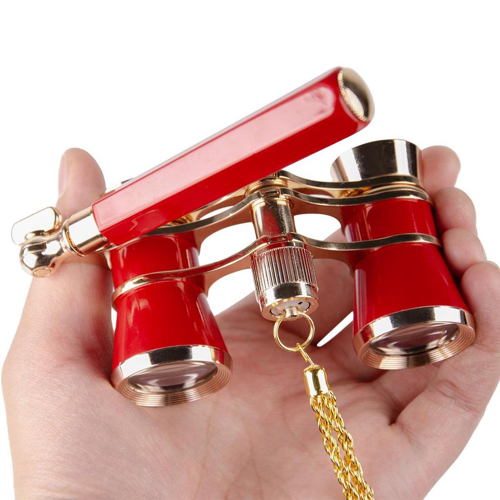 Retro Telescopic Theater Binoculars with Handle & Chain