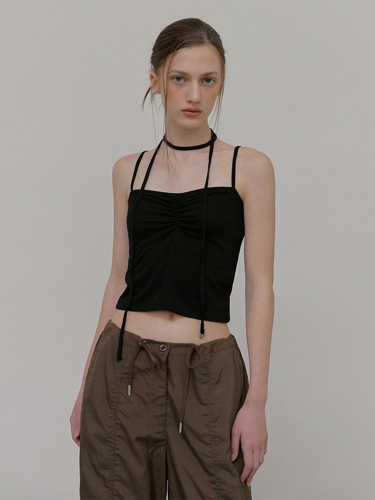 ETMON String Wide Pants, Brown