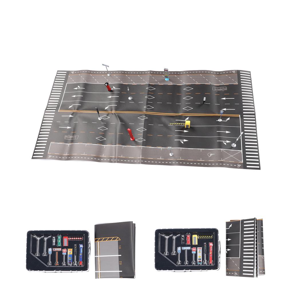 Miniature Traffic Road Model Toy Lifelike Educational Interactive Decorative Miniature Traffic Road