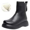 Fashion GKTINOO 2024 Women Snow Boots 100% Genuine Leather Natural Wool Fur Platform Mid Calf Boots For Women Winter Warm Shoes