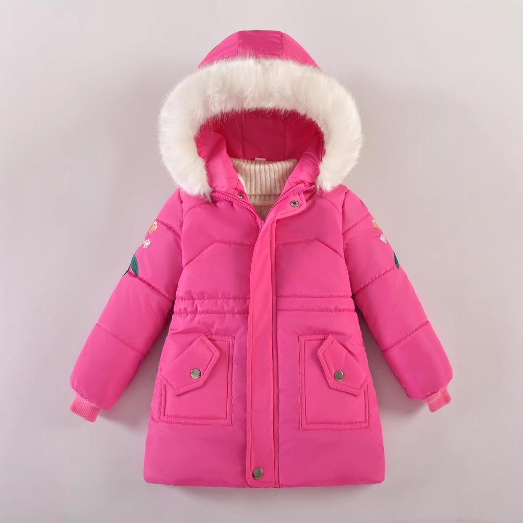Girls thickened, children's cotton-padded clothes 3-7 years old