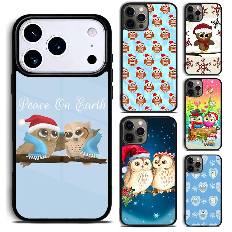 Christmas Owl Phone Case For iPhone 17 16 15 14 13 12 11 Pro Max Plus 17Air Soft Silicone Cover