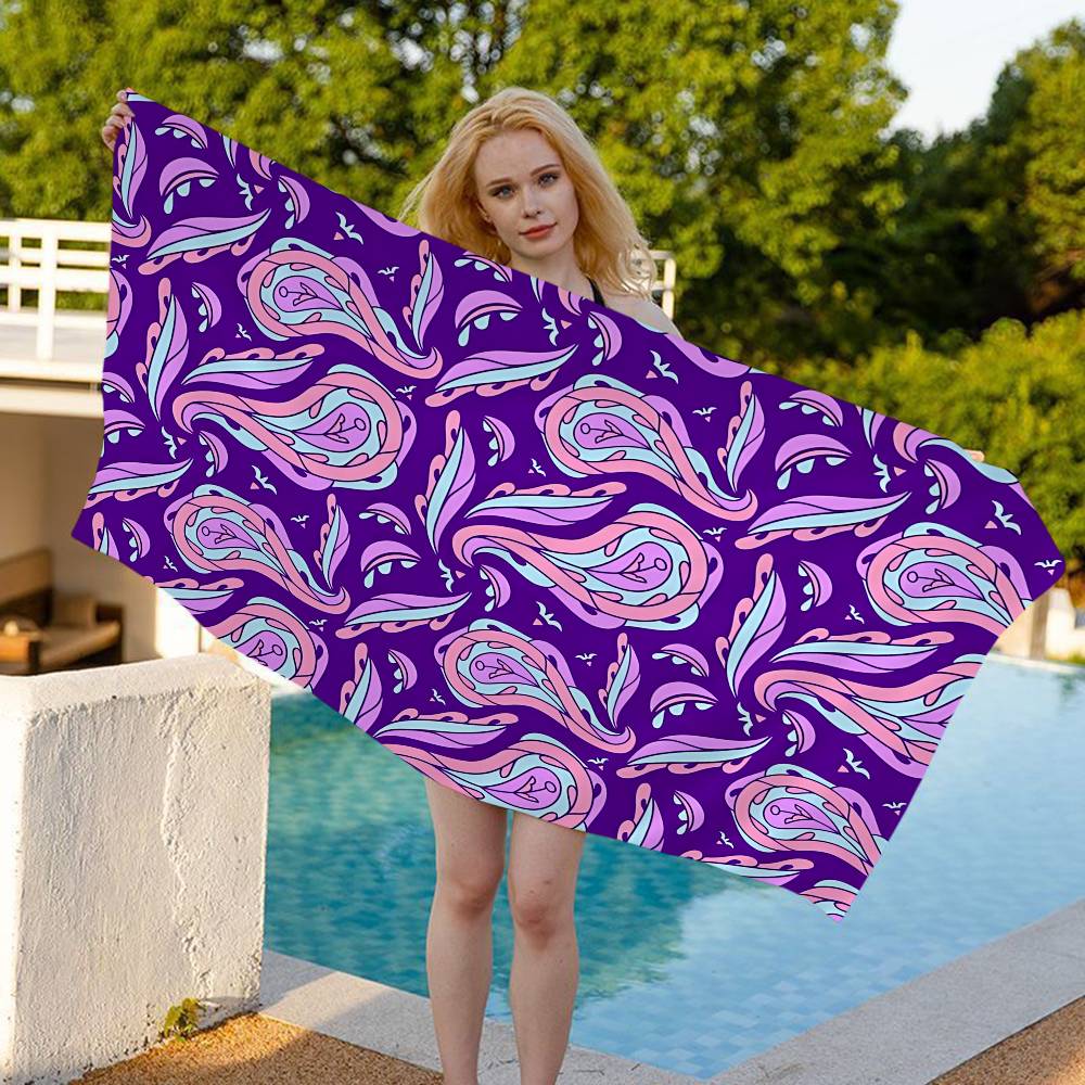 E-emilio P-pucci Logo Bath Towel Microfiber Soft Water Absorbing Breathable For Girl Kids Decorative Cartoon Beach Towel