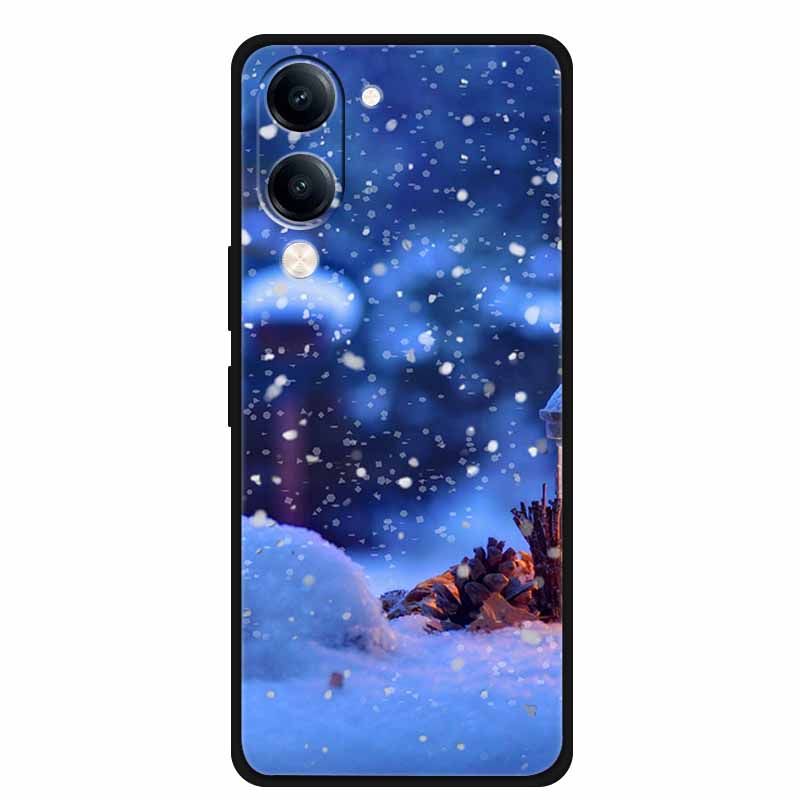 Christmas Case For Vivo Y04 Y04S Y37C Soft Silicone Phone Cover Funda For Vivo Y 04 04S 37C Black TPU Protective Bumper Casing
