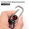 xkhr10 For Mitsubishi Aluminum Alloy Car Styling Keychain Emblems Keyring Key Decoration Ring Outlander Lancer L200 ASX Pajero Grandis